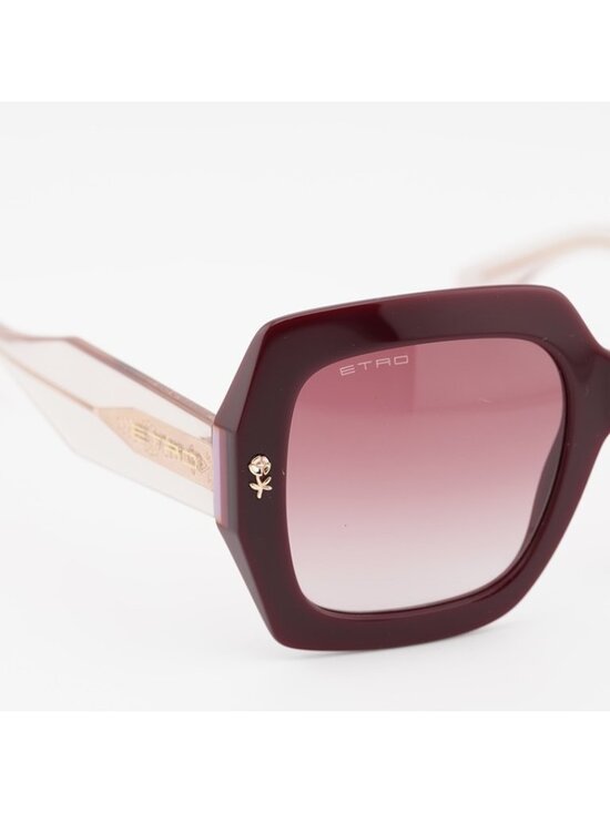 ETRO 0011/S 0LHF 3X Sunglasses Burgundy Square Frame, Mauve Lenses main image 4